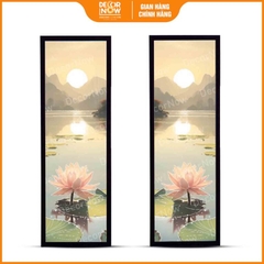 Tranh Hoằng Pháp Đối Hồ Sen Hồng DecorNow HD849