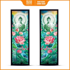 Tranh Hoằng Pháp Đối Phật A Di Đà Hoa Sen Hồng DecorNow HD874