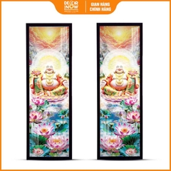 Tranh Hoằng Pháp Đối Phật Di Lặc Hoa Sen Pha Lê DecorNow HD905