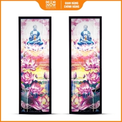 Tranh Hoằng Pháp Đối Phật Dược Sư Hoa Sen Hồng DecorNow HD903