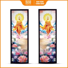 Tranh Hoằng Pháp Đối Phật Thích Ca Mâu Ni Đi Trên Đài Sen DecorNow HD901