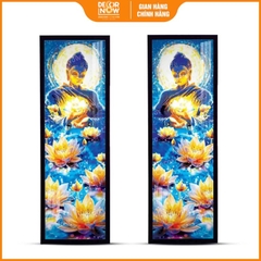 Tranh Hoằng Pháp Đối Phật Thích Ca Mâu Ni Hoa Sen Vàng DecorNow HD870