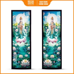 Tranh Hoằng Pháp Đối Quan Thế Âm Bồ Tát Hoa Sen Hồng DecorNow HD899