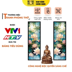Tranh Hoằng Pháp Đối Hoa Sen và Cây Tre DecorNow HD886