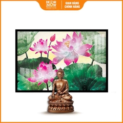 Tranh Hoằng Pháp Ngang Sen Hồng Mềm Mại DecorNow HD863