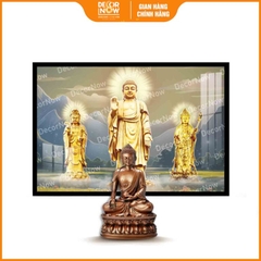 Tranh Hoằng Pháp Ngang Tây Phương Tam Thánh DecorNow HD856