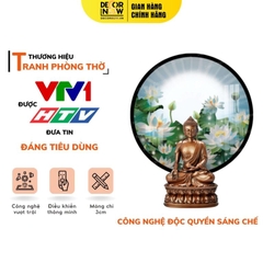 Tranh Hoằng Pháp Tròn Sen Trắng Tinh Khiết DecorNow HD868