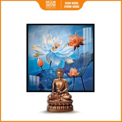 Tranh Hoằng Pháp Vuông Sen Đào Quý Phái DecorNow HD885