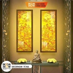 Tranh Trúc Chỉ Bộ Đối In Hoa Sen DECORNOW DCN-TC166