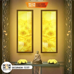 Tranh Trúc Chỉ Bộ Đối In Hoa Sen DECORNOW DCN-TC177