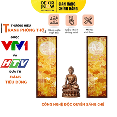 Tranh Hoằng Pháp Đối Chữ Tâm Đức Hoa Sen Cây Trúc DecorNow TC279