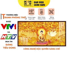 Tranh Hoằng Pháp Ngang Phật Thích Ca Mâu Ni Ngồi Dưới Cây Bồ Đề DecorNow TC421