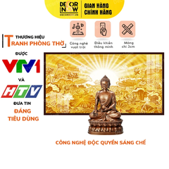 Tranh Hoằng Pháp Ngang Hoa Sen Và Tia Mặt Trời DecorNow TC98