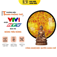 Tranh Hoằng Pháp Tròn Cây Bồ Đề Hoa Sen DecorNow TC244