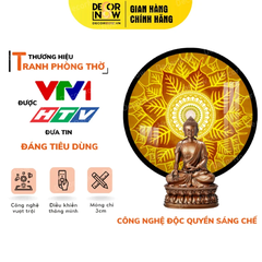 Tranh Hoằng Pháp Tròn Mandala Lá Bồ Đề DecorNow TC20