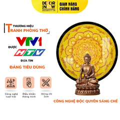 Tranh Hoằng Pháp Tròn Mandala Họa Tiết·Lá Bồ Đề DecorNow TC49