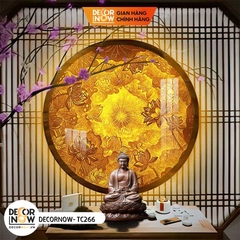 Tranh Trúc Chỉ In, Đèn Hào Quang Hoa Sen DECORNOW DCN-TC266