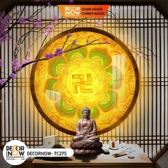 Đèn Hào Quang Tròn In Tranh Trúc Chỉ Mẫu Mandala DECORNOW DCN-TC275