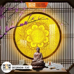 Tranh Trúc Chỉ In, Đèn Hào Quang Mandala DECORNOW DCN-TC47