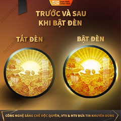 Tranh Trúc Chỉ In, Đèn Hào Quang Hoa Sen DECORNOW DCN-TC182