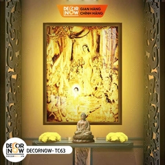 Tranh Trúc Chỉ Đứng In Chim Hạc DECORNOW DCN-TC74