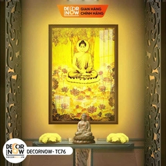 Tranh Trúc Chỉ Đứng In Chim Hạc DECORNOW DCN-TC74