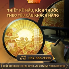 Tranh Trúc Chỉ In, Đèn Hào Quang Hoa Sen DECORNOW DCN-TC423