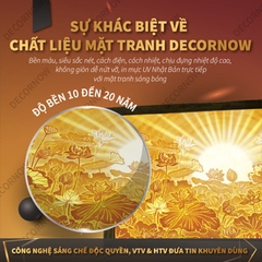 Tranh Trúc Chỉ Ngang In Hoa Sen + Chim Hạt DECORNOW DCN-TC102