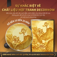 Tranh Trúc Chỉ Đứng In Hoa Sen DECORNOW DCN-TC71