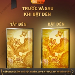 Tranh Trúc Chỉ Đứng In Hoa Sen DECORNOW DCN-TC293