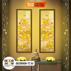 Tranh Trúc Chỉ Bộ Đối In Chữ Thư Pháp DECORNOW DCN-TC281