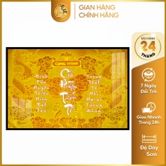 Tranh Trúc Chỉ Ngang In Hoa Sen DECORNOW DCN-TC111