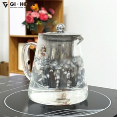 Bình Pha Trà Thủy Tinh Borosilicate 750ml – Kèm Lõi Lọc Inox 304, Chịu Nhiệt Từ -20°C Đến 150°C – GHA13