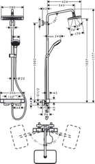 Sen cây Hansgrohe Croma E 280 Showerpipe - 27630000