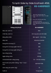 [Khuyến mại] Chính hãng Tủ lạnh Casper Inverter 458 lít RS-460PBW Mới 100% bảo hành chính hãng giá rẻ nhất thị trường