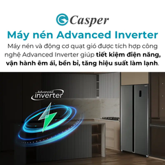 [Khuyến mại] Chính hãng Tủ lạnh Casper Inverter 458 lít RS-460PBW Mới 100% bảo hành chính hãng giá rẻ nhất thị trường