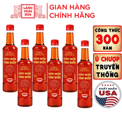 Khuyến mại [Tặng 1 nước tương 125ml] Thùng 6 chai Nước mắm tôm biển Làng Chài Xưa 525ml/chai Hồng Ngọc Đại Dương 300 năm truyền thống Nước Sốt Gia Vị