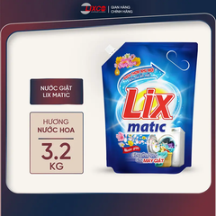 [Chính hãng] Combo 2 TÚI NƯỚC GIẶT LIX MATIC HƯƠNG NƯỚC HOA 3,2KG/1 túi 2C-NGM04 Vũ trụ khỏe đẹp