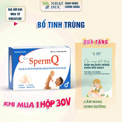 tpbvsk SpermQPlus hộp 60 viên, thế hệ 2 SpermQ tặng cẩm nang dinh dưỡng dành cho vợ, bổ tinh trùng - Nhật Đức