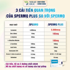 tpbvsk SpermQPlus hộp 60 viên, thế hệ 2 SpermQ tặng cẩm nang dinh dưỡng dành cho vợ, bổ tinh trùng - Nhật Đức