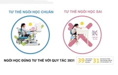 Hướng dẫn ngồi học đúng tư thế giúp trẻ tránh được các bệnh lý về cận thị, gù lưng