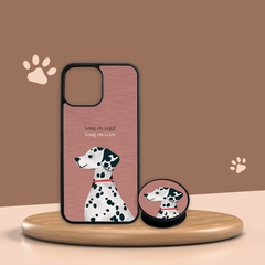 Combo Ốp lưng iPhone và Giá đỡ điện thoại Woof in hình chó Đốm Dalmatian dog Oops OPCBP028