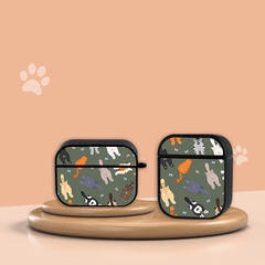 Combo Ốp lưng iPhone và Case AirPods Meow in hình mèo Oops OPCBA034