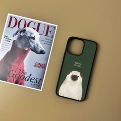 Combo Ốp lưng iPhone và Giá đỡ điện thoại Woof in hình chó Pug dog Oops OPCBP022