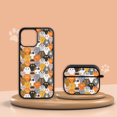Combo Ốp lưng iPhone và Case AirPods Meow in hình mèo Oops OPCBA032