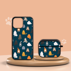 Combo Ốp lưng iPhone và Case AirPods Meow in hình mèo Oops OPCBA033