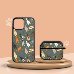 Combo Ốp lưng iPhone và Case AirPods Meow in hình mèo Oops OPCBA034