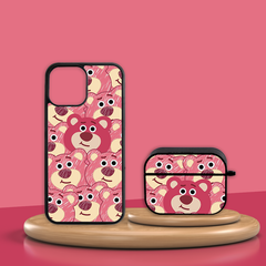 Combo Ốp lưng iPhone và Case AirPods in hình gấu dâu Lotso Bear Oops OPCBA101