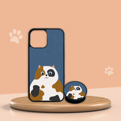 Combo Ốp lưng iPhone và Giá đỡ điện thoại Meow in hình mèo Oops Case OPCBP035