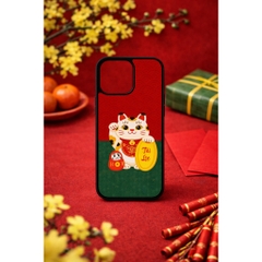 Ốp lưng Unique Case dành cho điện thoại iPhone Tết Collection Mèo Thần Tài 2026 TET065 - phối nền xanh đỏ - ảnh 2